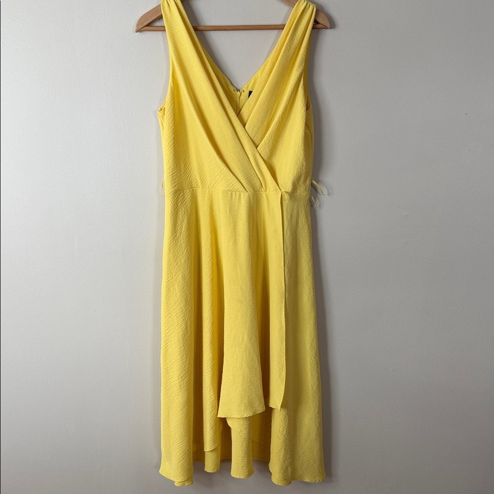 DKNY Asymmetrical Dress in Bright Yellow